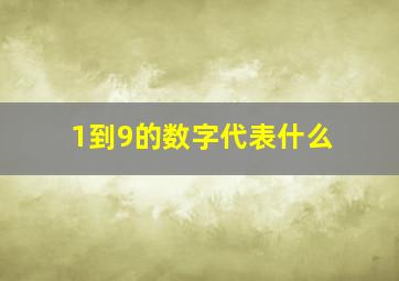 1到9的数字代表什么