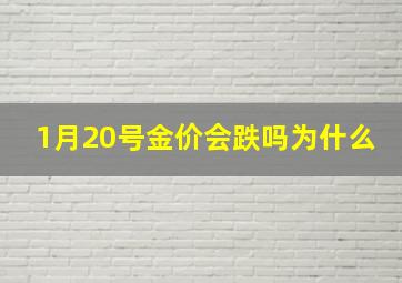 1月20号金价会跌吗为什么