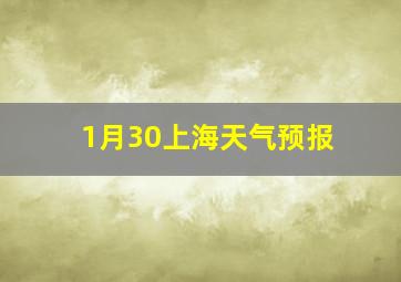 1月30上海天气预报