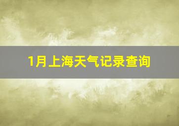 1月上海天气记录查询