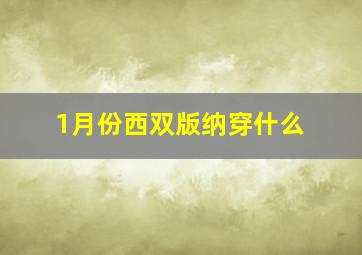 1月份西双版纳穿什么