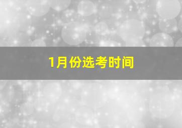 1月份选考时间