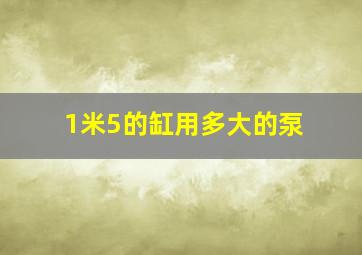 1米5的缸用多大的泵