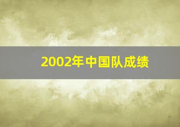 2002年中国队成绩