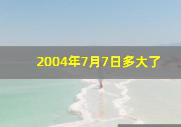 2004年7月7日多大了