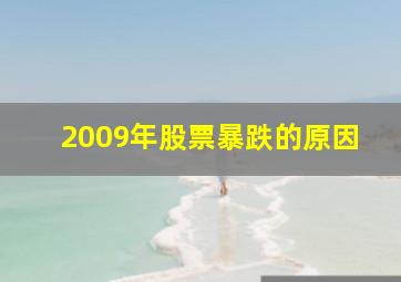 2009年股票暴跌的原因