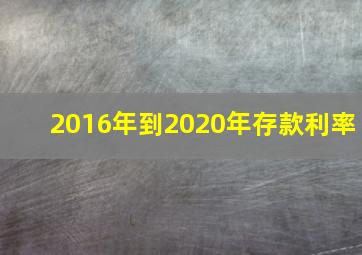 2016年到2020年存款利率