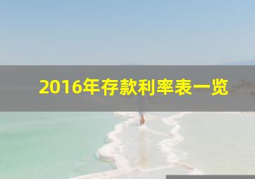 2016年存款利率表一览