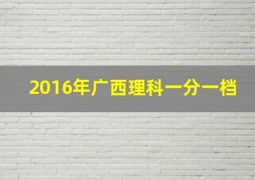 2016年广西理科一分一档