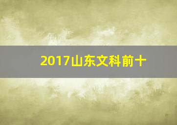 2017山东文科前十