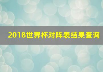 2018世界杯对阵表结果查询