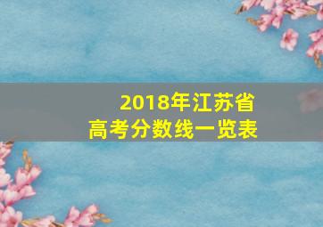 2018年江苏省高考分数线一览表