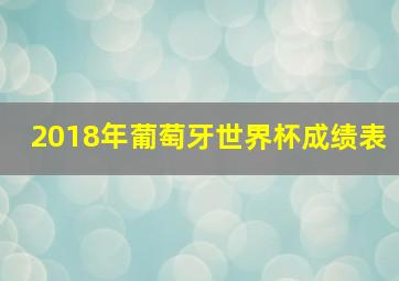 2018年葡萄牙世界杯成绩表