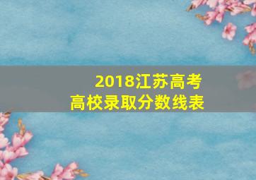 2018江苏高考高校录取分数线表