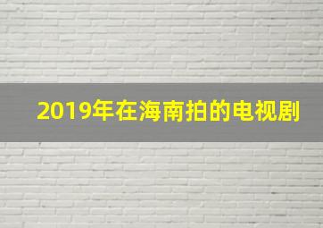 2019年在海南拍的电视剧