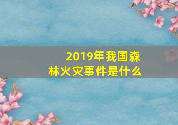 2019年我国森林火灾事件是什么