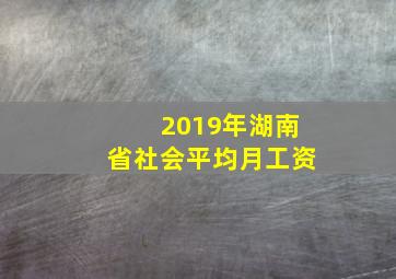 2019年湖南省社会平均月工资