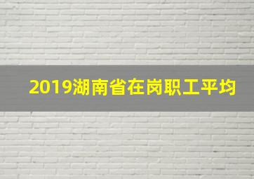 2019湖南省在岗职工平均