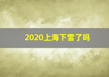 2020上海下雪了吗