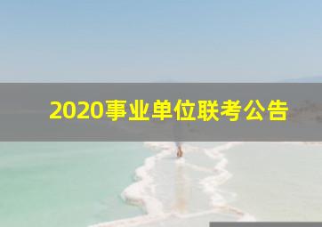 2020事业单位联考公告