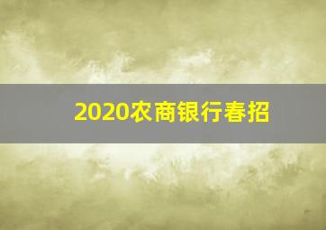 2020农商银行春招