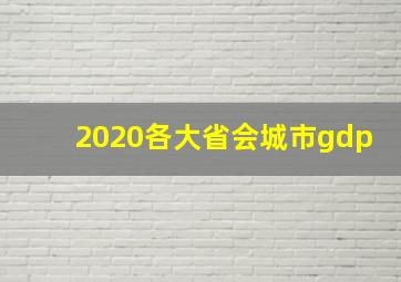 2020各大省会城市gdp