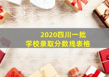 2020四川一批学校录取分数线表格