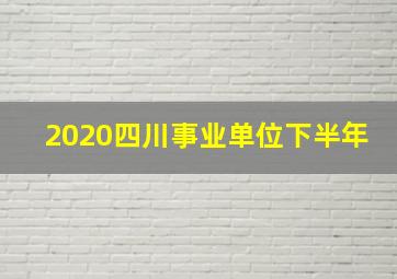 2020四川事业单位下半年