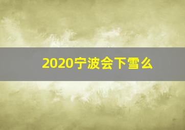 2020宁波会下雪么