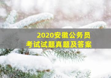 2020安徽公务员考试试题真题及答案