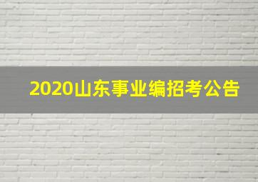 2020山东事业编招考公告