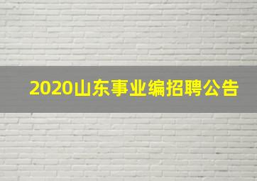 2020山东事业编招聘公告