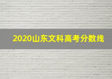 2020山东文科高考分数线