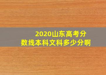 2020山东高考分数线本科文科多少分啊