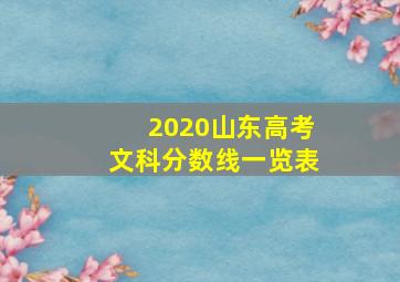 2020山东高考文科分数线一览表