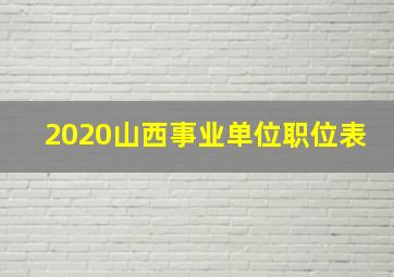 2020山西事业单位职位表