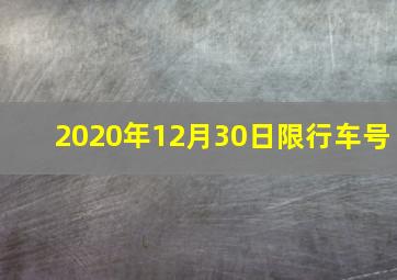 2020年12月30日限行车号