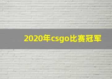 2020年csgo比赛冠军