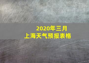 2020年三月上海天气预报表格