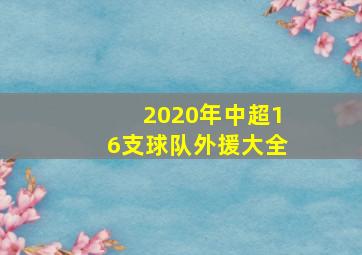 2020年中超16支球队外援大全