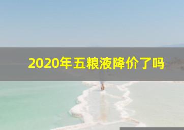 2020年五粮液降价了吗