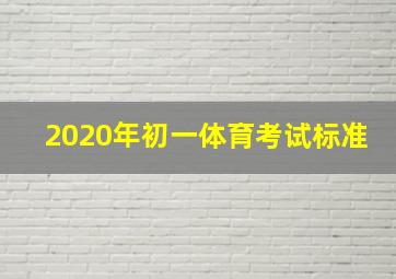 2020年初一体育考试标准