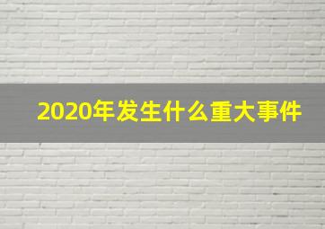 2020年发生什么重大事件