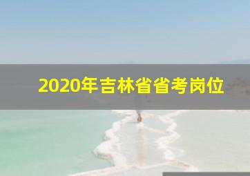 2020年吉林省省考岗位