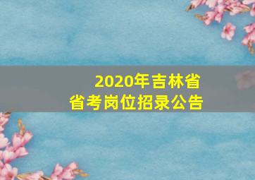 2020年吉林省省考岗位招录公告