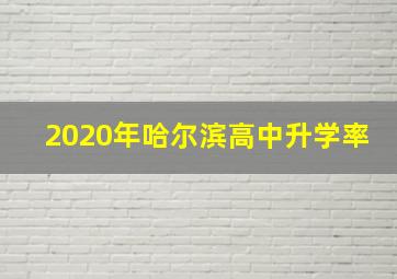 2020年哈尔滨高中升学率