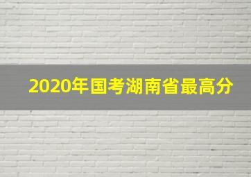 2020年国考湖南省最高分