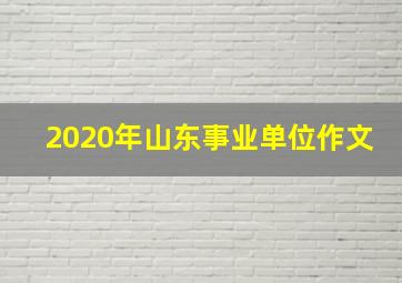 2020年山东事业单位作文