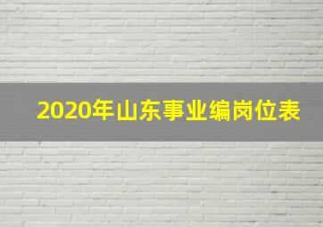 2020年山东事业编岗位表