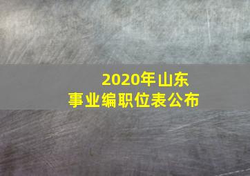 2020年山东事业编职位表公布